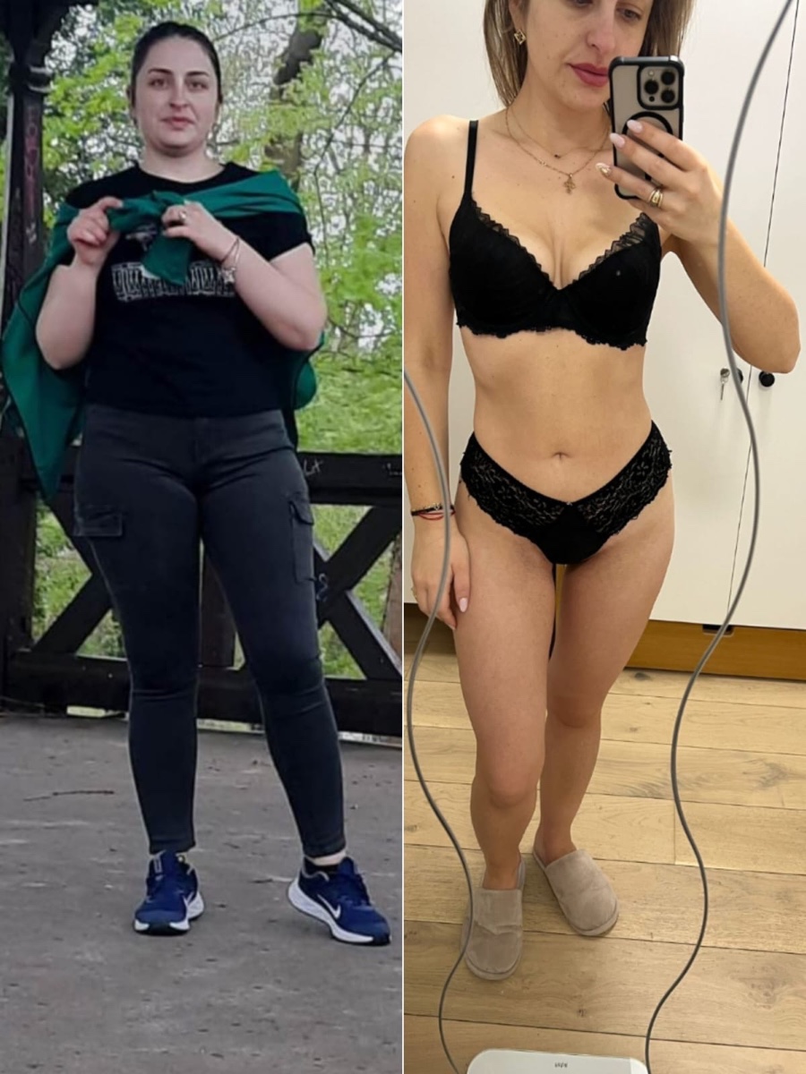 Transformare înainte și după a unei cliente Change Yourself For Life